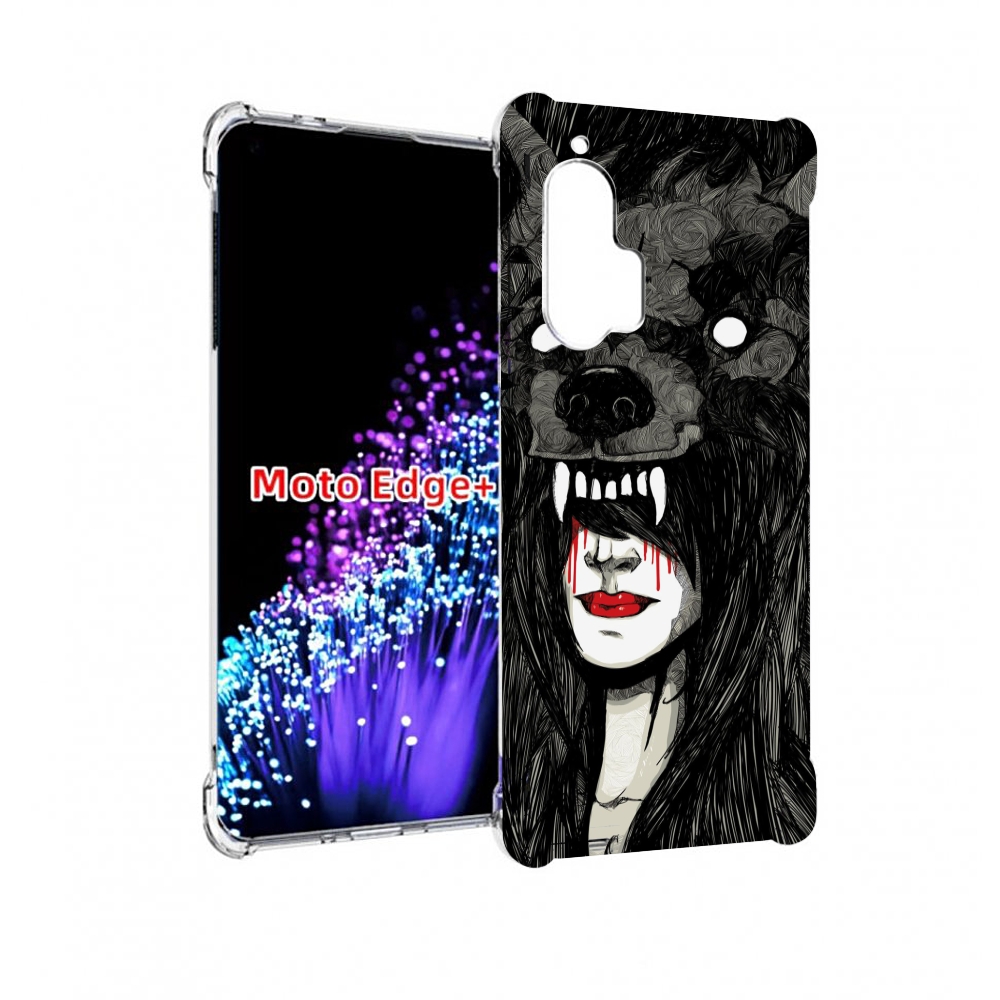 

Чехол MyPads девушка в шкуре волка женский для Motorola Edge+ Plus, Прозрачный, Tocco