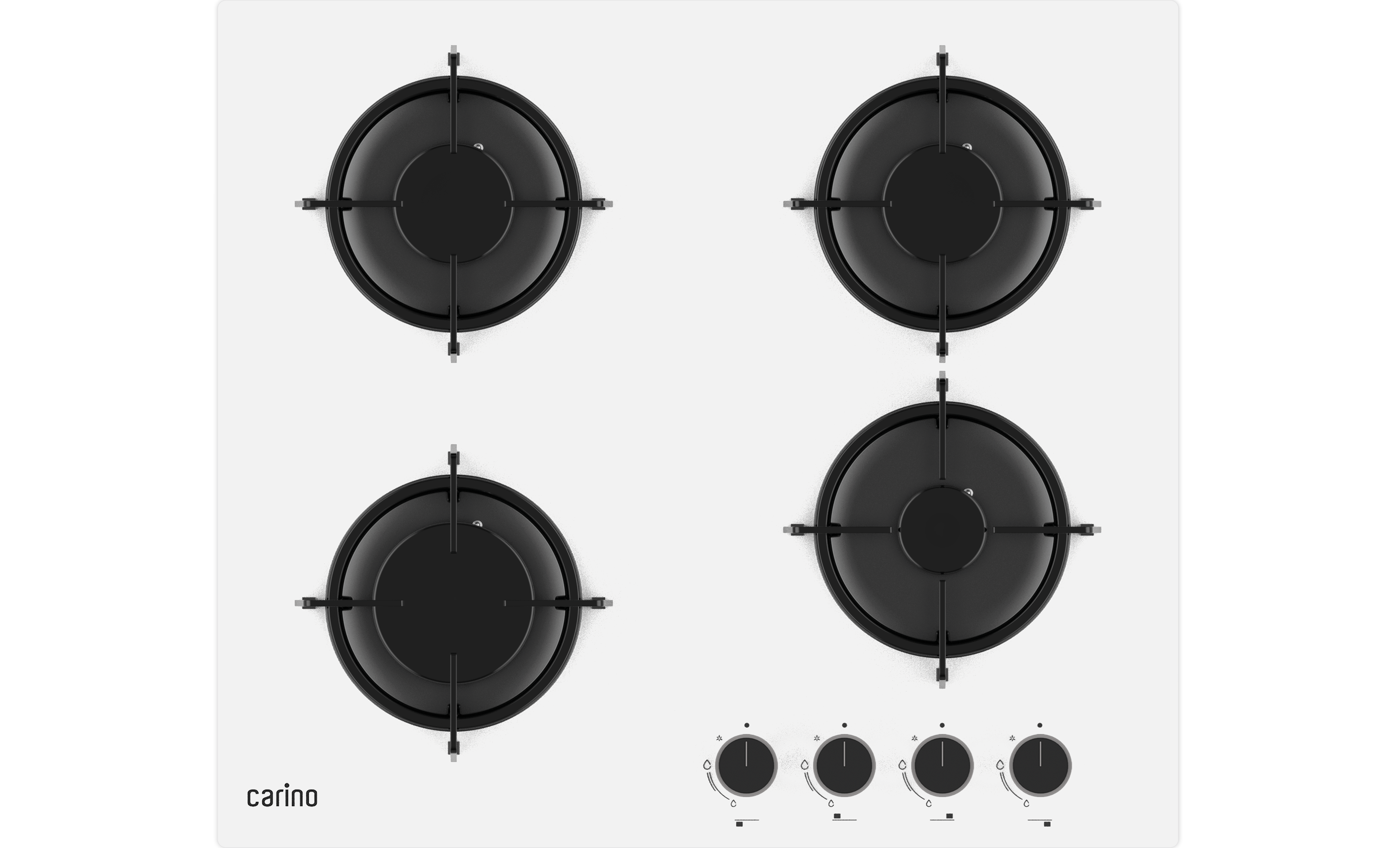 

Встраиваемая варочная панель газовая carino H60N40W570 белый, H60N40W570