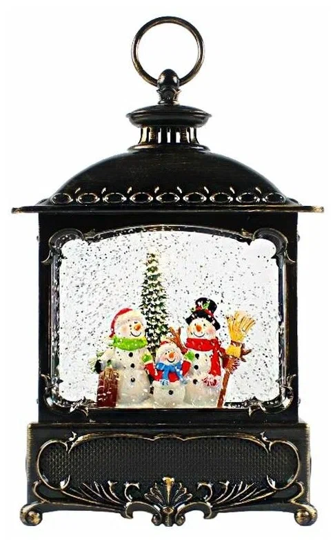 Снежный\' фонарь СНЕГОВИЧКИ У еЛКИ, пластик, 30 см, батарейки, Peha Magic