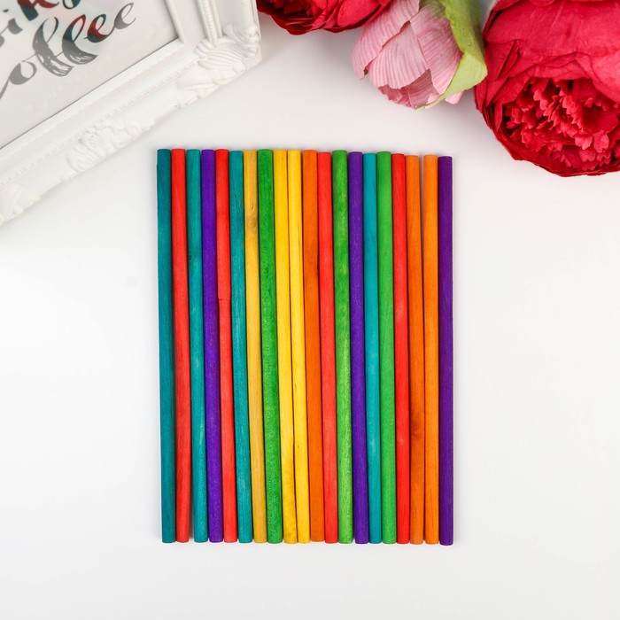 

Декор для творчества Арт Узор Палочки цветные 4460457, дерево 15х0,5х0,5 см, набор 20 шт, Разноцветный