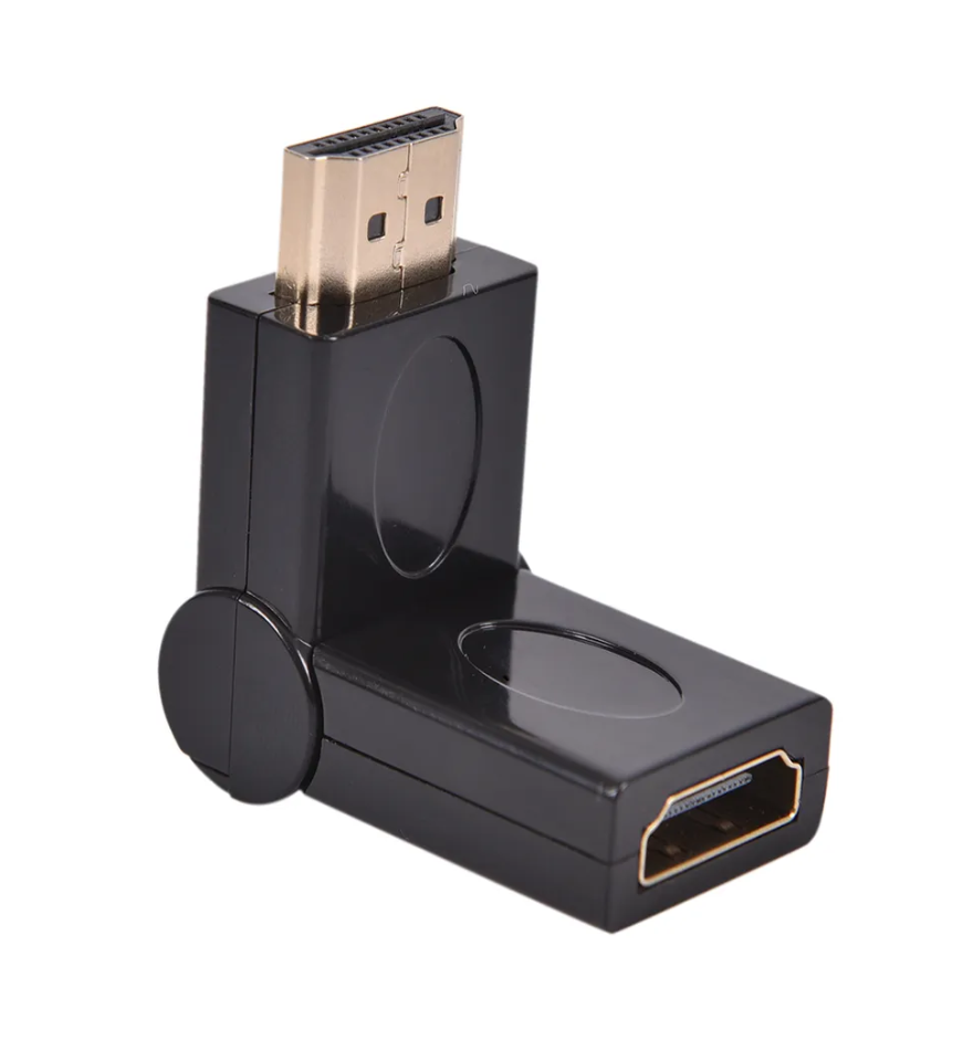 

Переходник NoBrand HDMI-HDMI с поворотом 180 градусов черный, HDMI-HDMI