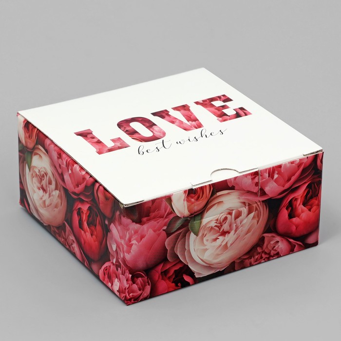 

Коробка складная Дарите Счастье Love 15 х 15 х 7 см, Белый;красный