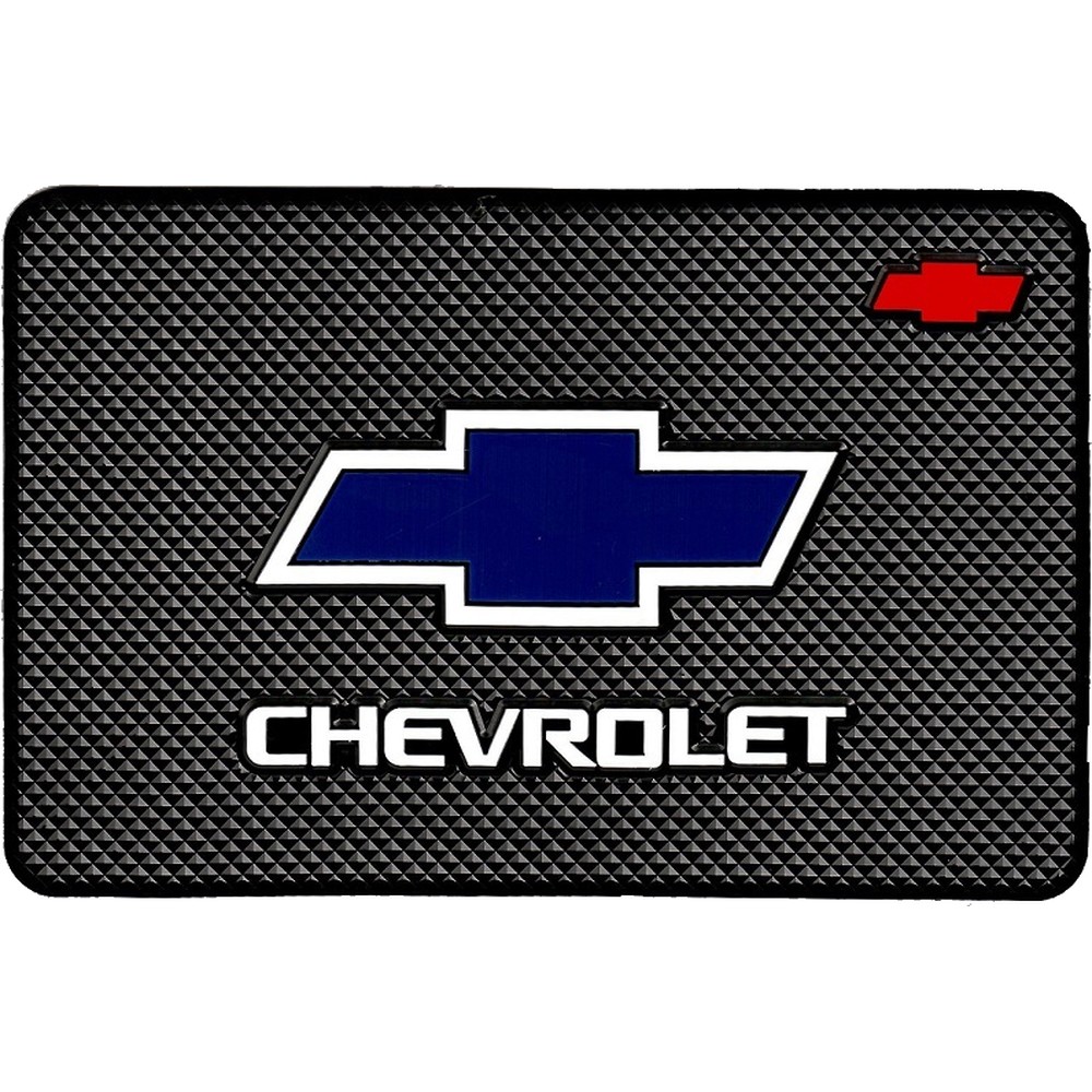 фото Противоскользящий коврик с логотипом chevrolet черный nobrand