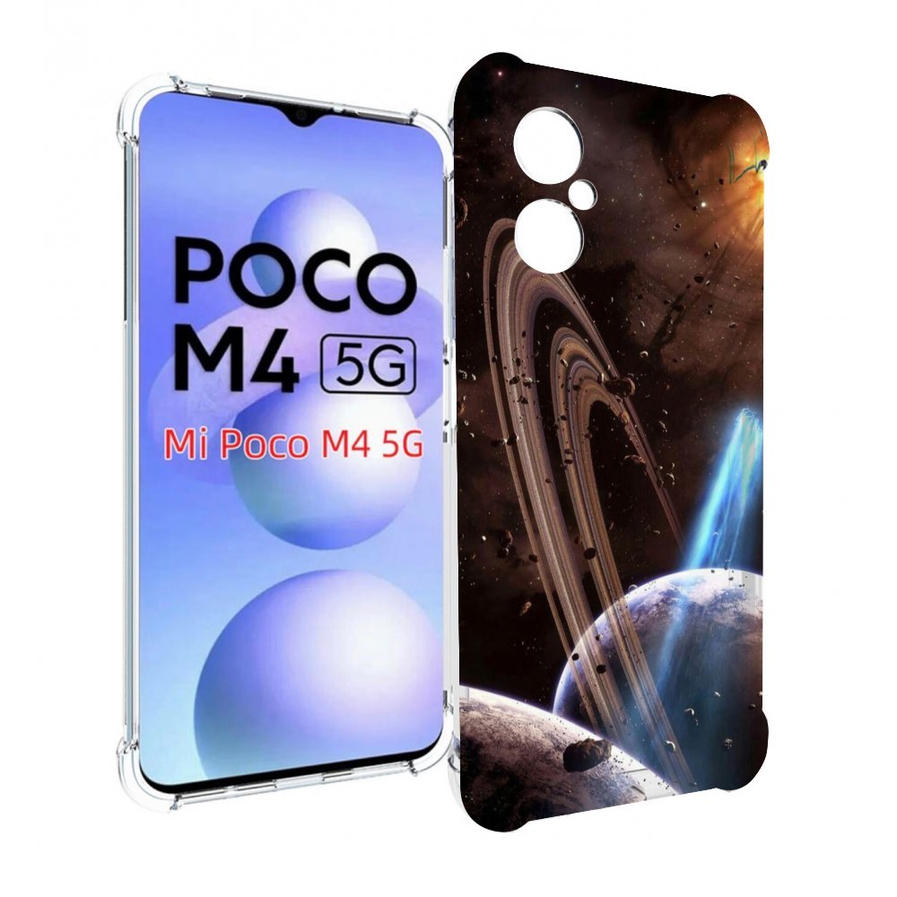 

Чехол MyPads сатурн в космосе для Xiaomi Poco M4 5G, Прозрачный, Tocco