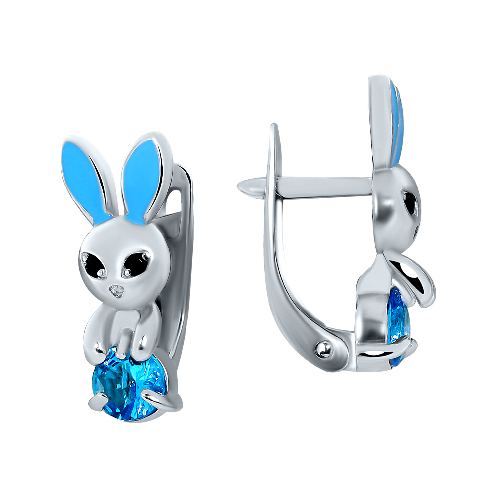

Серьги из серебра с фианитом РубиНлАндия 2350782, 2350782