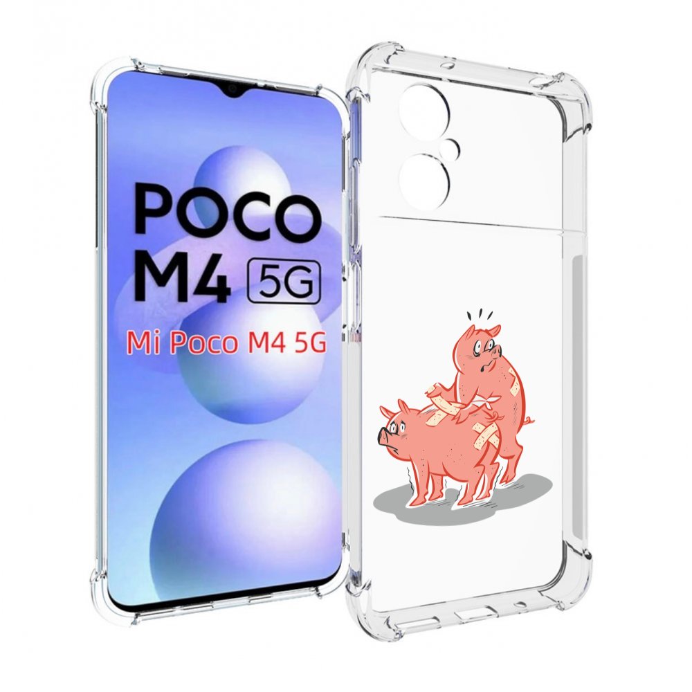 

Чехол MyPads свинки-с-пластырями для Xiaomi Poco M4 5G, Прозрачный, Tocco