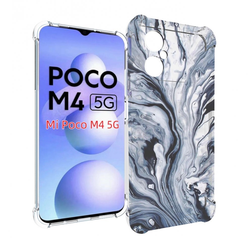 

Чехол MyPads серая краска для Xiaomi Poco M4 5G, Прозрачный, Tocco