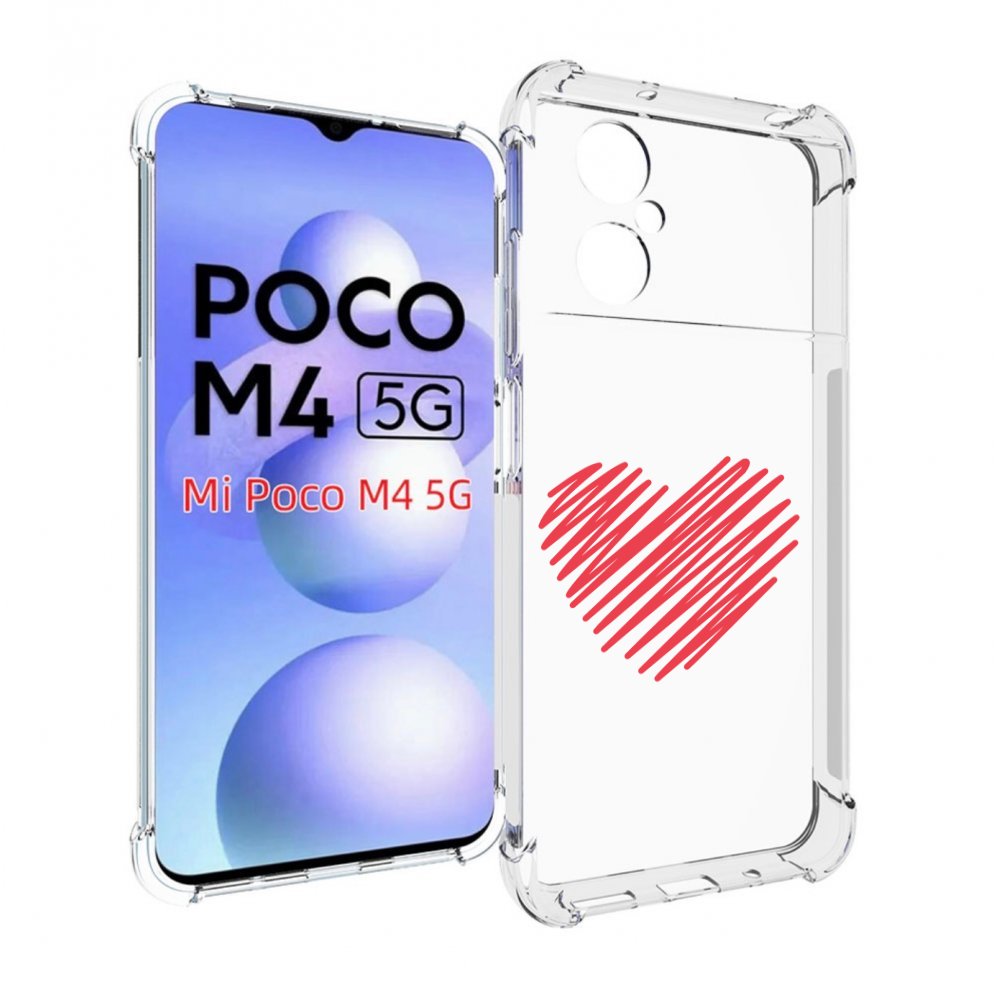 

Чехол MyPads сердечко-одной-линией для Xiaomi Poco M4 5G, Прозрачный, Tocco