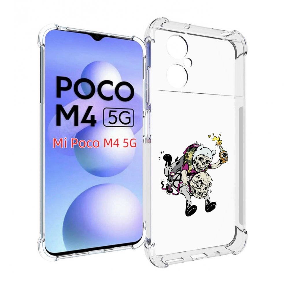 

Чехол MyPads время приключений скелеты для Xiaomi Poco M4 5G, Прозрачный, Tocco