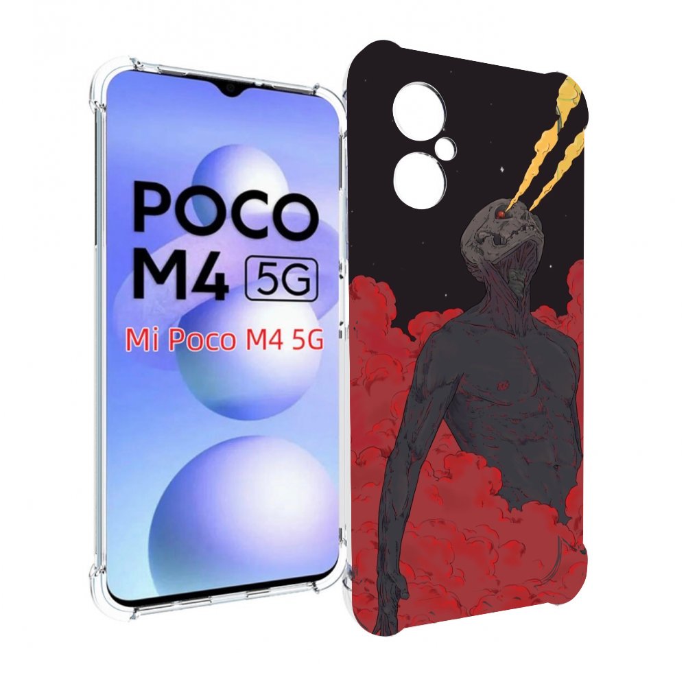 

Чехол MyPads скелет в красном дыму для Xiaomi Poco M4 5G, Прозрачный, Tocco