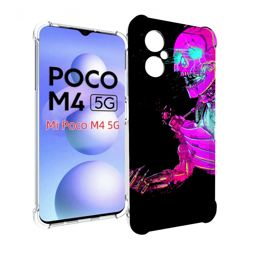 

Чехол MyPads скелет-робот-фиолетовый для Xiaomi Poco M4 5G, Прозрачный, Tocco