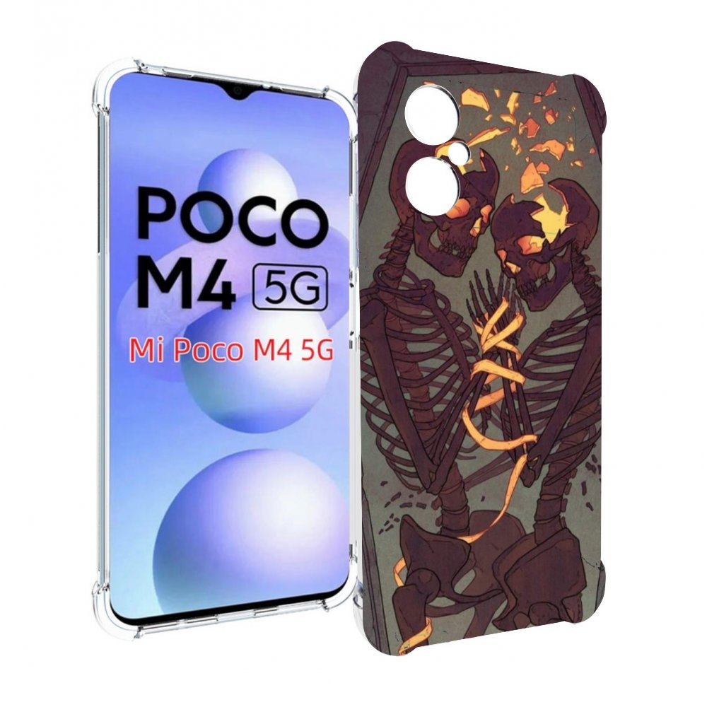 

Чехол MyPads скелеты в гробу для Xiaomi Poco M4 5G, Прозрачный, Tocco