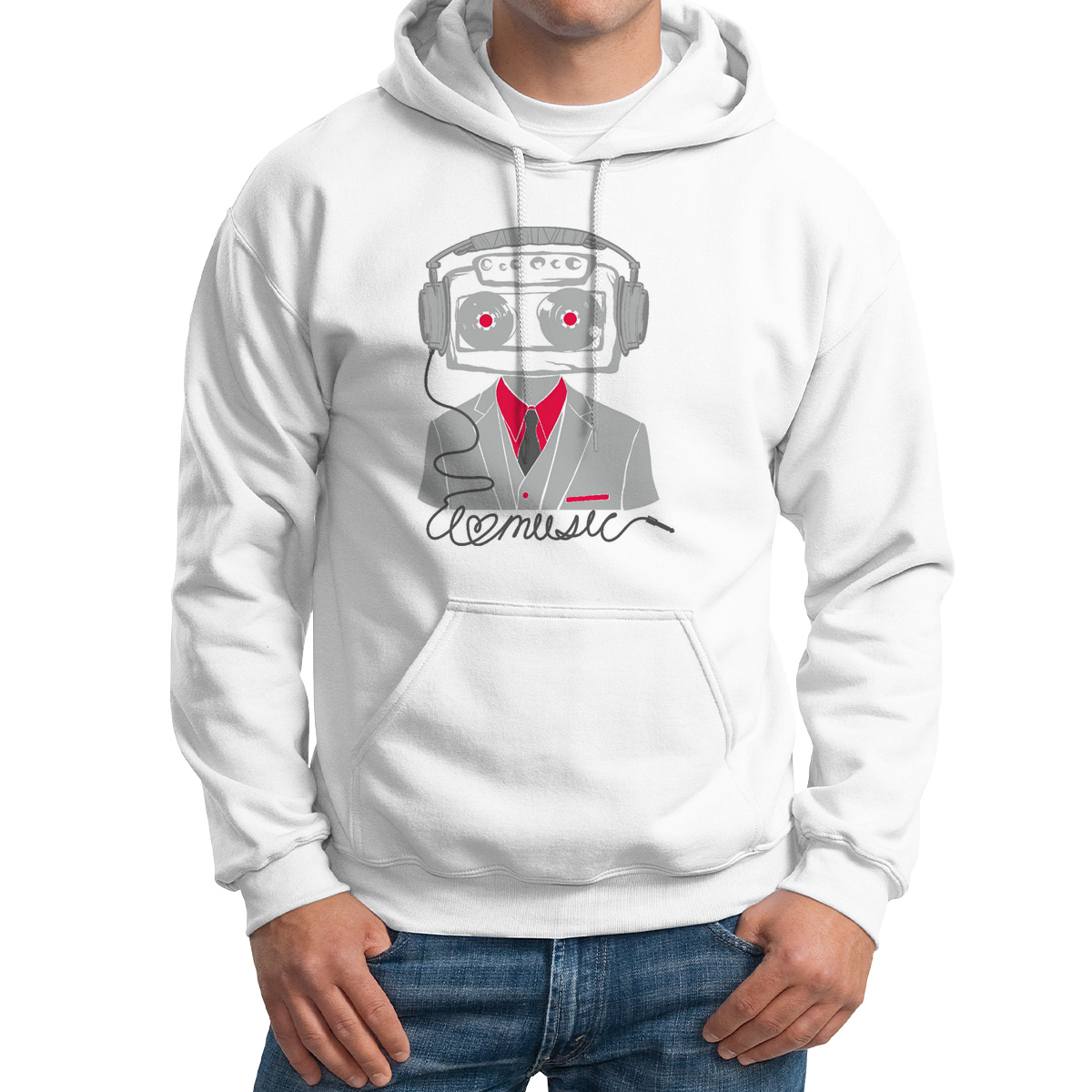 

Худи унисекс CoolPodarok Я люблю музыку белое 62 RU, M0114275
