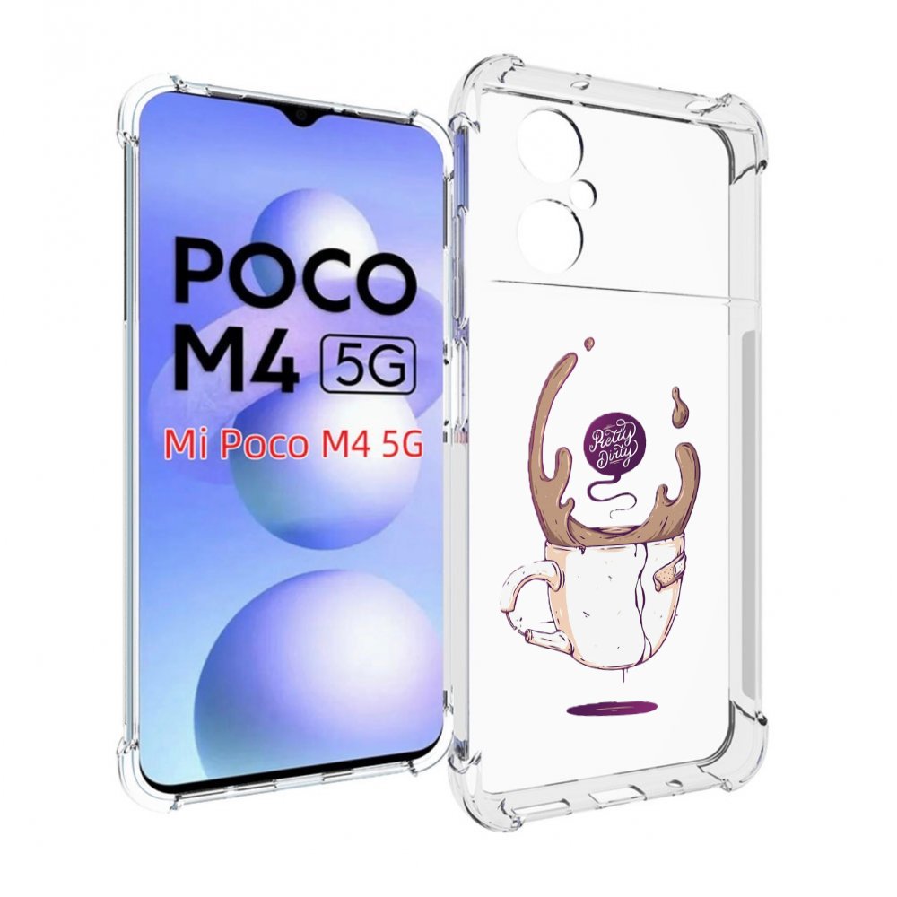

Чехол MyPads сломанный стаканчик для Xiaomi Poco M4 5G, Прозрачный, Tocco