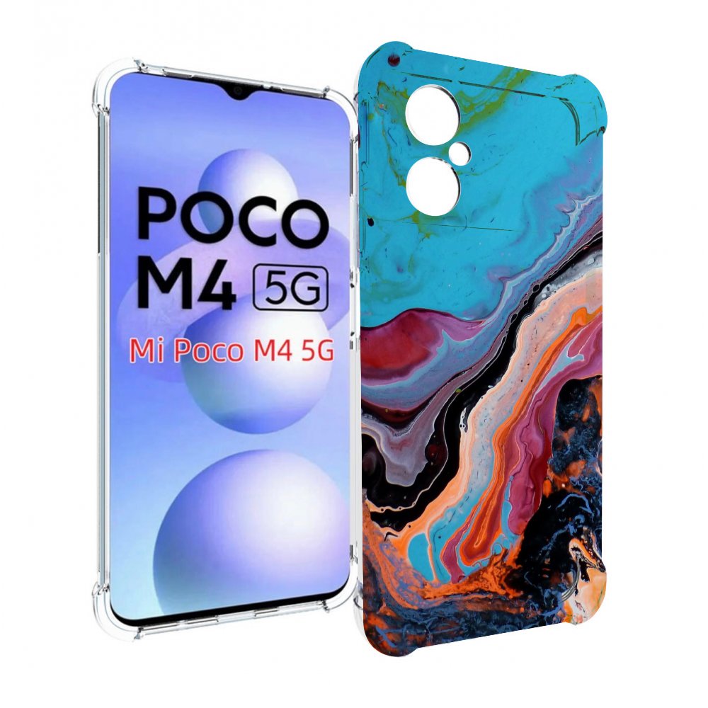 

Чехол MyPads смешанные краски для Xiaomi Poco M4 5G, Прозрачный, Tocco