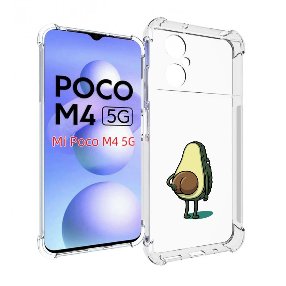 

Чехол MyPads смешной авокадо сзади для Xiaomi Poco M4 5G, Прозрачный, Tocco
