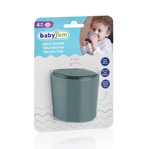 Силиконовый стакан для детей BabyJem Mint 714 силиконовый противоскользящий вакуум для тарелок babyjem blue 528