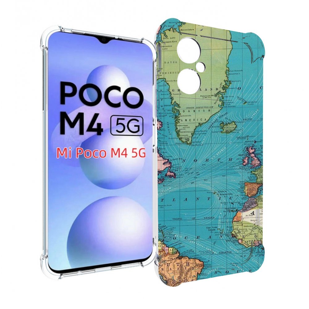 

Чехол MyPads старая карта земли для Xiaomi Poco M4 5G, Прозрачный, Tocco