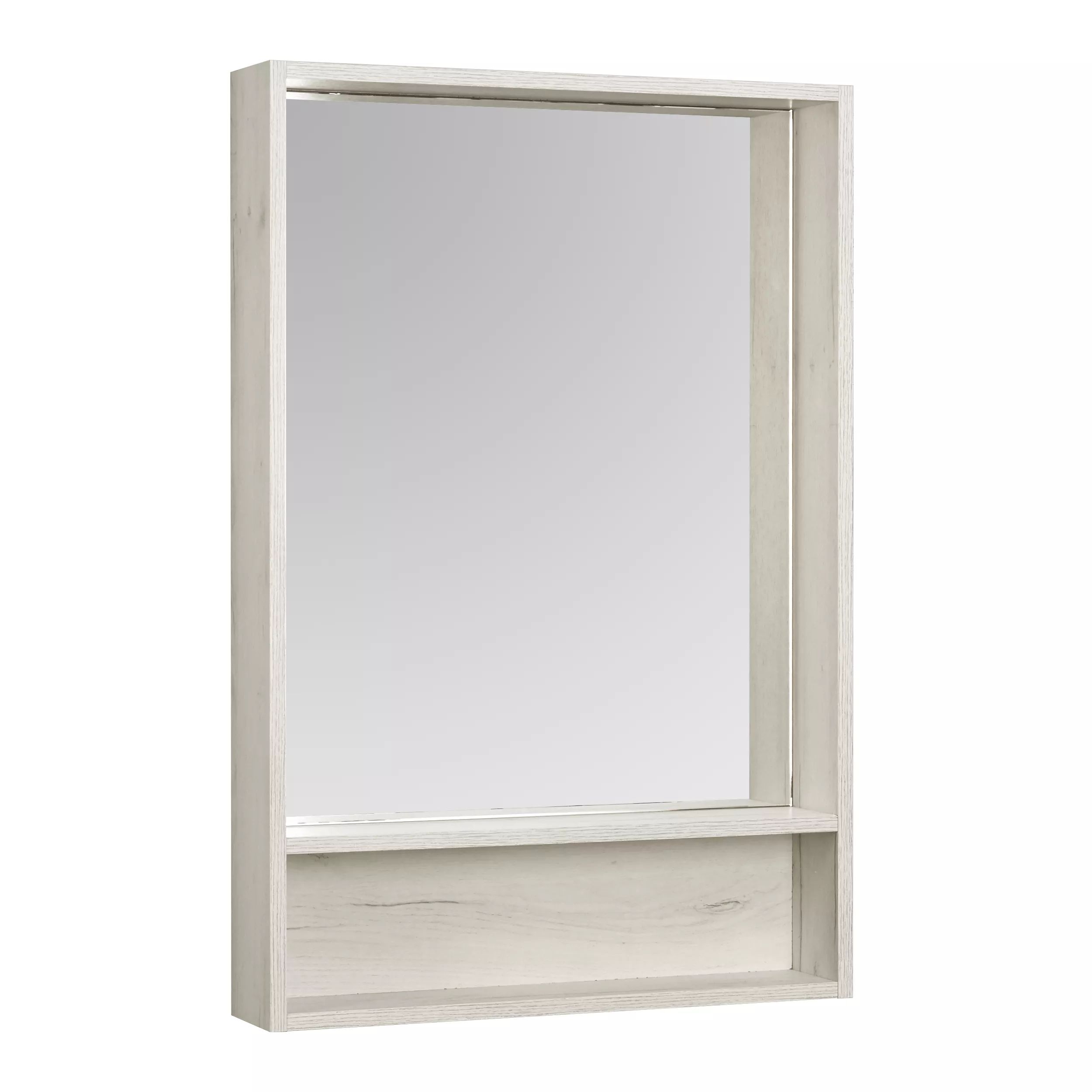 Шкаф Aquaton Флай 60 (1A237602FA860) с зеркалом подвесной белый/дуб крафт бумага упаковочная крафт двухсторонняя белый нежно розовый 0 6 х 10 м 70 гр м²