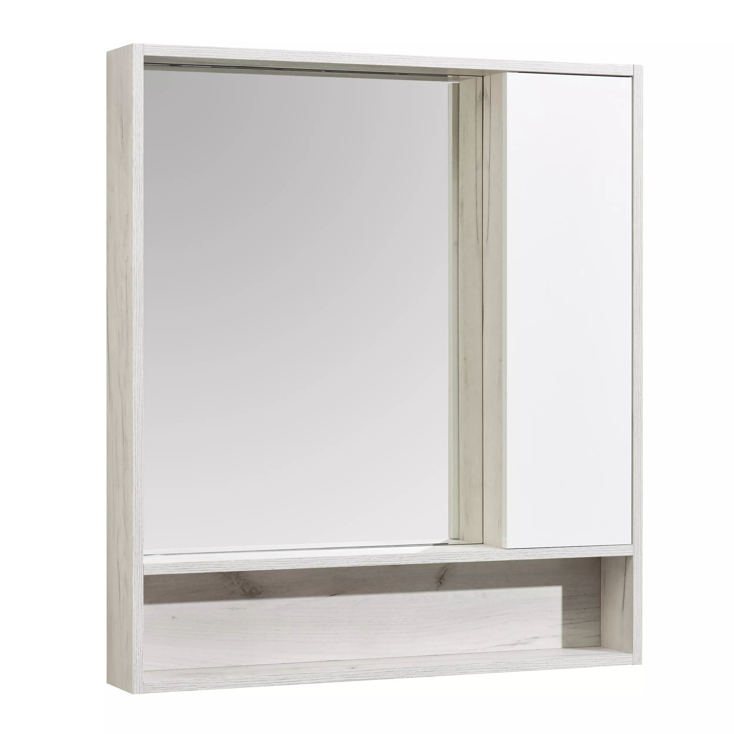 Шкаф Aquaton Флай 80 (1A237702FAX10) с зеркалом подвесной белый/дуб крафт бумага упаковочная крафт двухсторонняя белый нежно розовый 0 6 х 10 м 70 гр м²