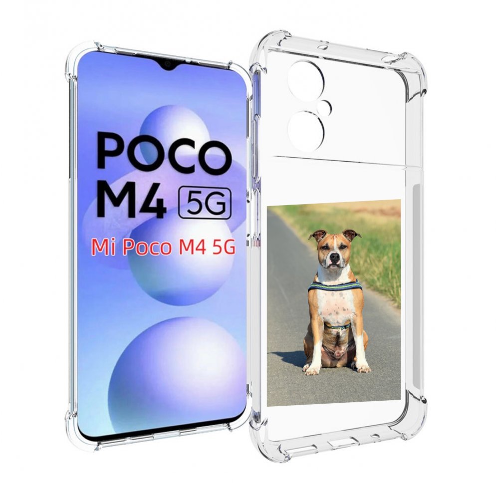 

Чехол MyPads стаффорд терьер для Xiaomi Poco M4 5G, Прозрачный, Tocco