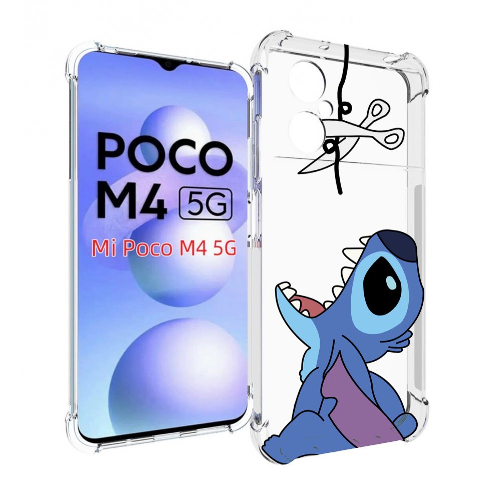 

Чехол MyPads стич-с-ножницами для Xiaomi Poco M4 5G, Прозрачный, Tocco