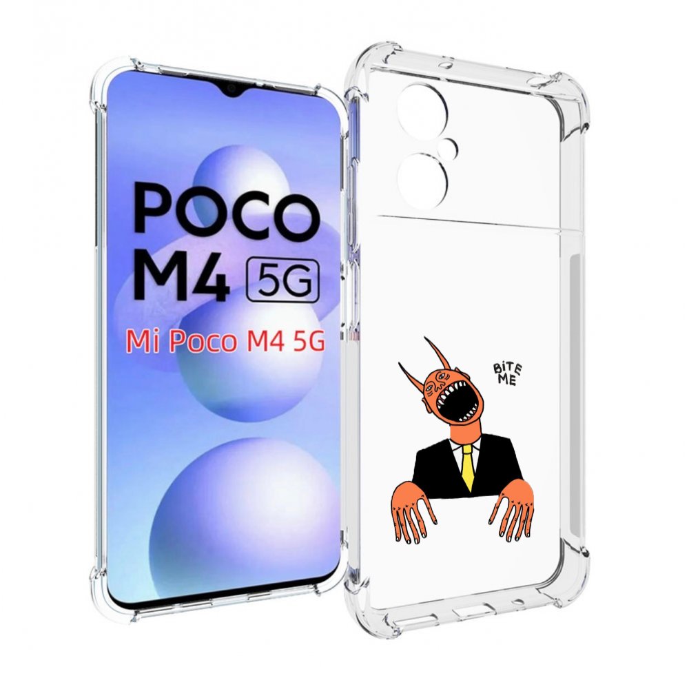 

Чехол MyPads странный чертик с длинными пальцами для Xiaomi Poco M4 5G, Прозрачный, Tocco
