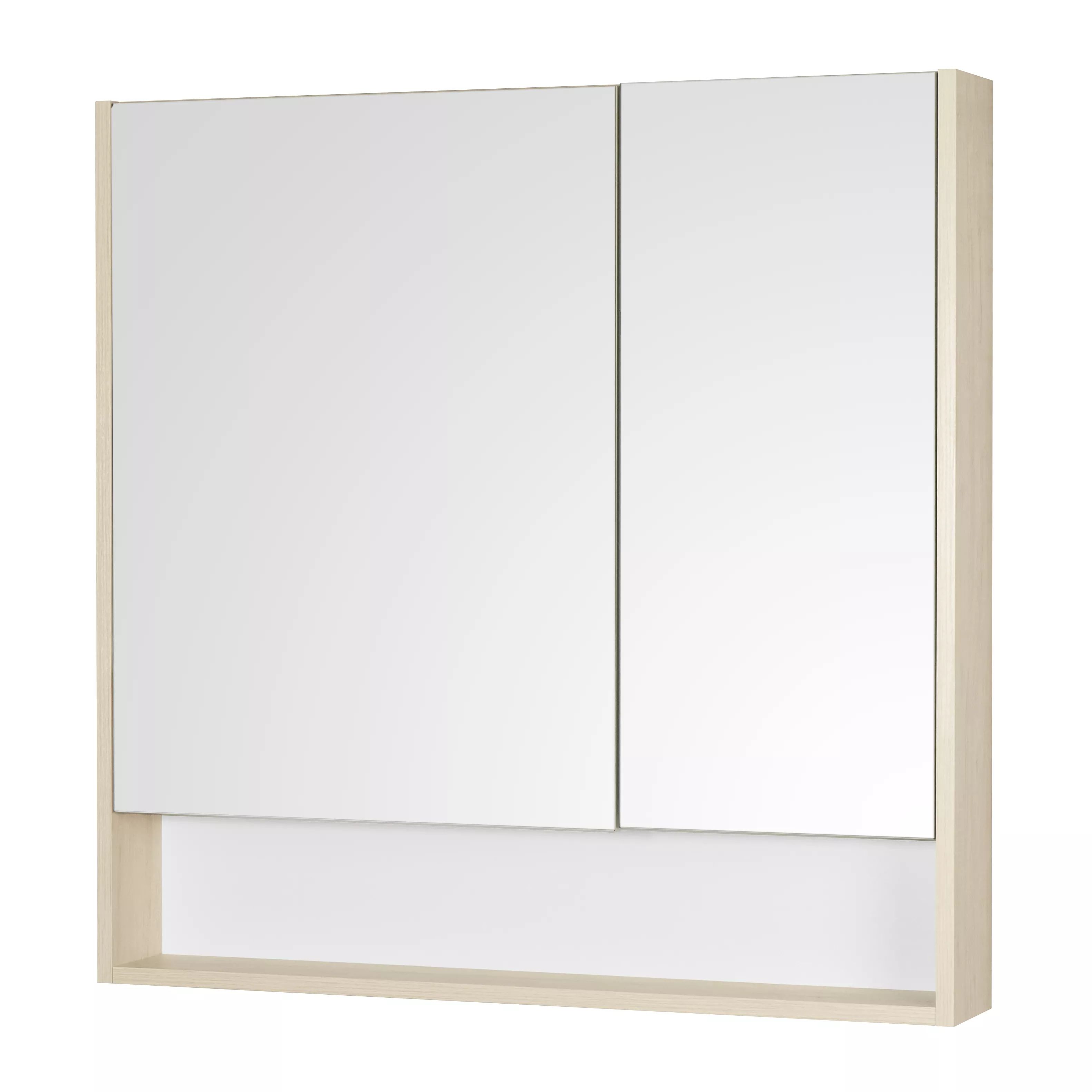 Шкаф Aquaton Сканди 90 (1A252302SDB20) с зеркалом подвесной белый/дуб верона распашной шкаф сканди сосна санторини светлая дуб делано