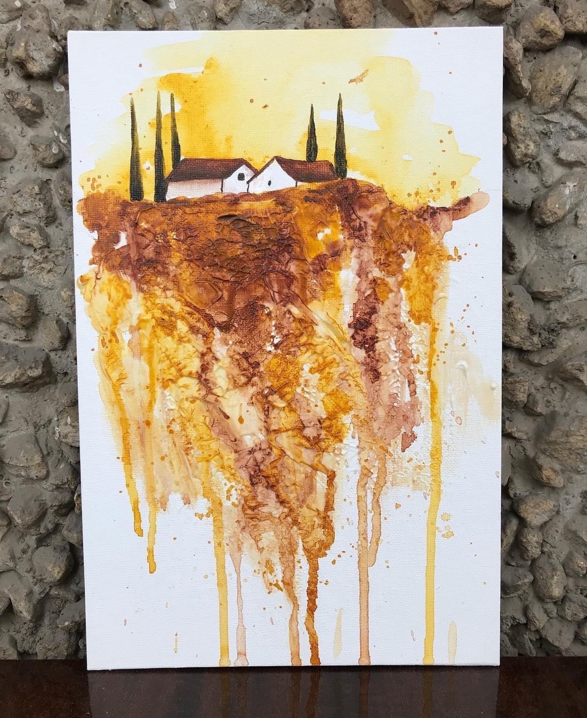 

Картина акрилом Прованс, холст 20х30 см, для интерьера, текстурной пастой, Прованс