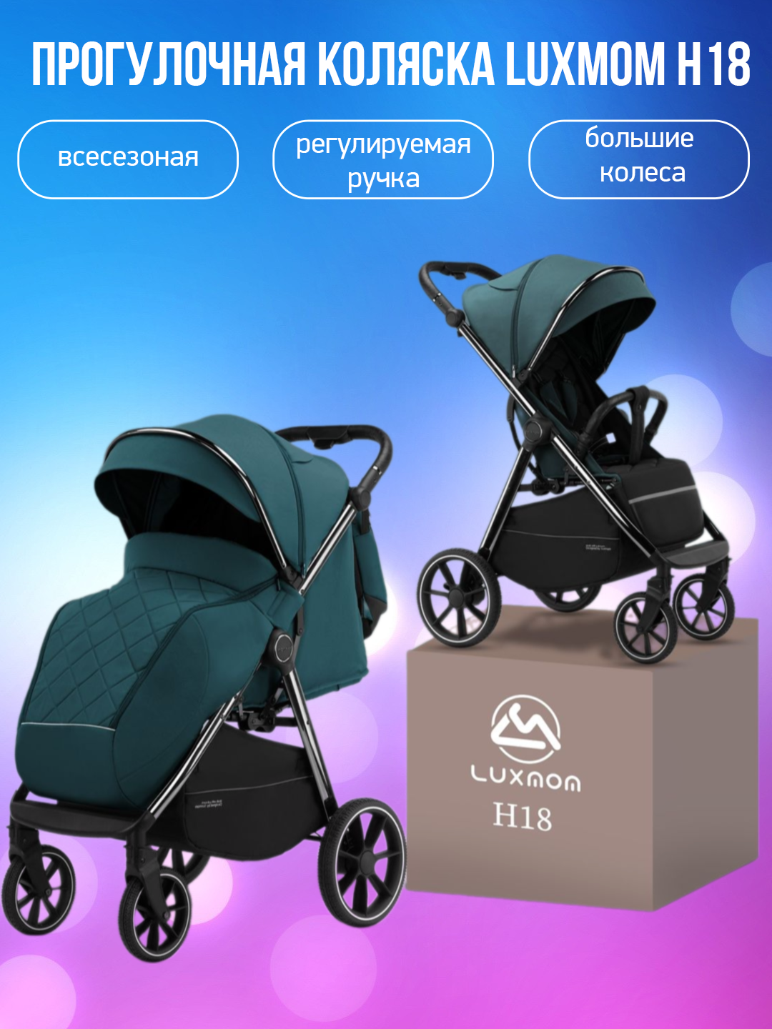 Прогулочная коляска Luxmom H18, синий