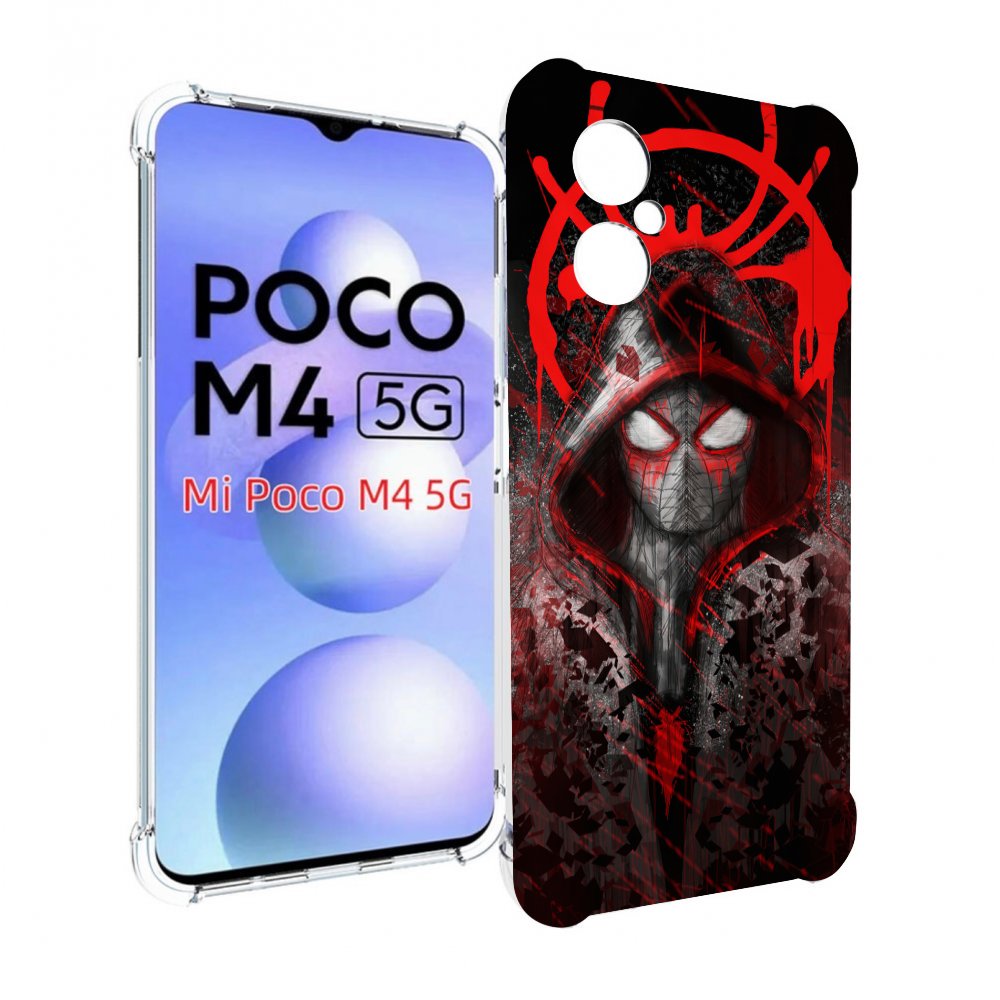 

Чехол MyPads страшный человек паук мужской для Xiaomi Poco M4 5G, Прозрачный, Tocco