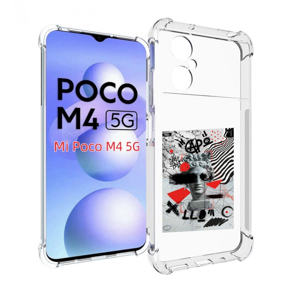 

Чехол MyPads стрит арт статуя для Xiaomi Poco M4 5G, Прозрачный, Tocco