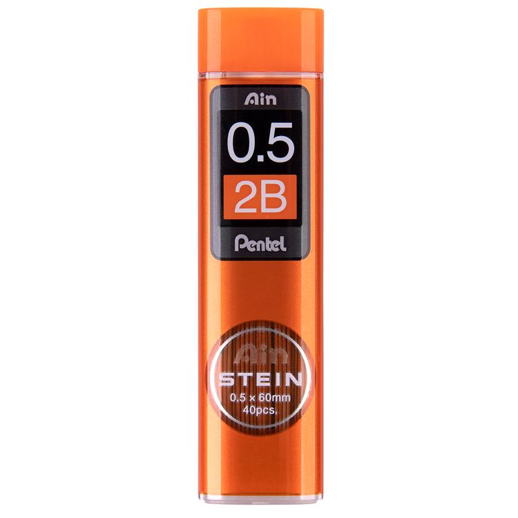 Грифели для карандашей Pentel Ain Stein 0,5 мм, 2В, 40 шт.