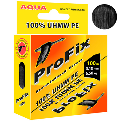 фото Леска плетеная aqua profix 0,1 мм, 100 м, 6,5 кг, black