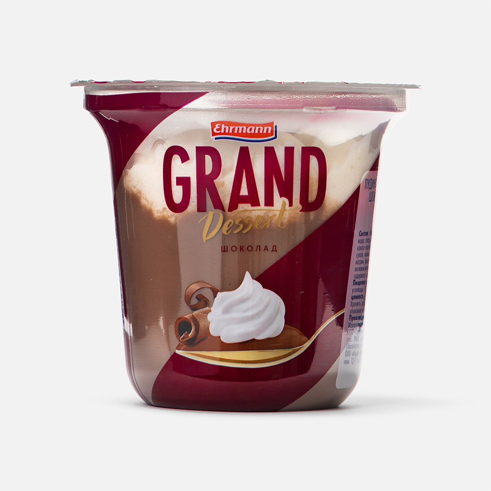 Десерт ehrmann grand dessert пудинг шоколадный 5,2%, 200 г бзмж