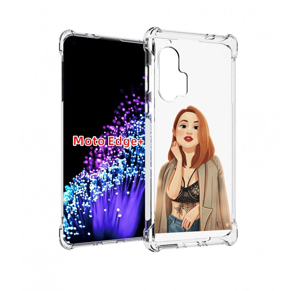 

Чехол MyPads девушка-в-кружевном-2 для Motorola Edge+ Plus, Прозрачный, Tocco