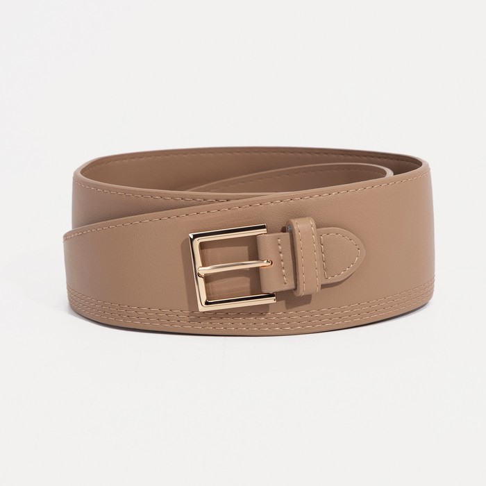 Ремень женский NoBrand 9132723 бежевый, 115 см
