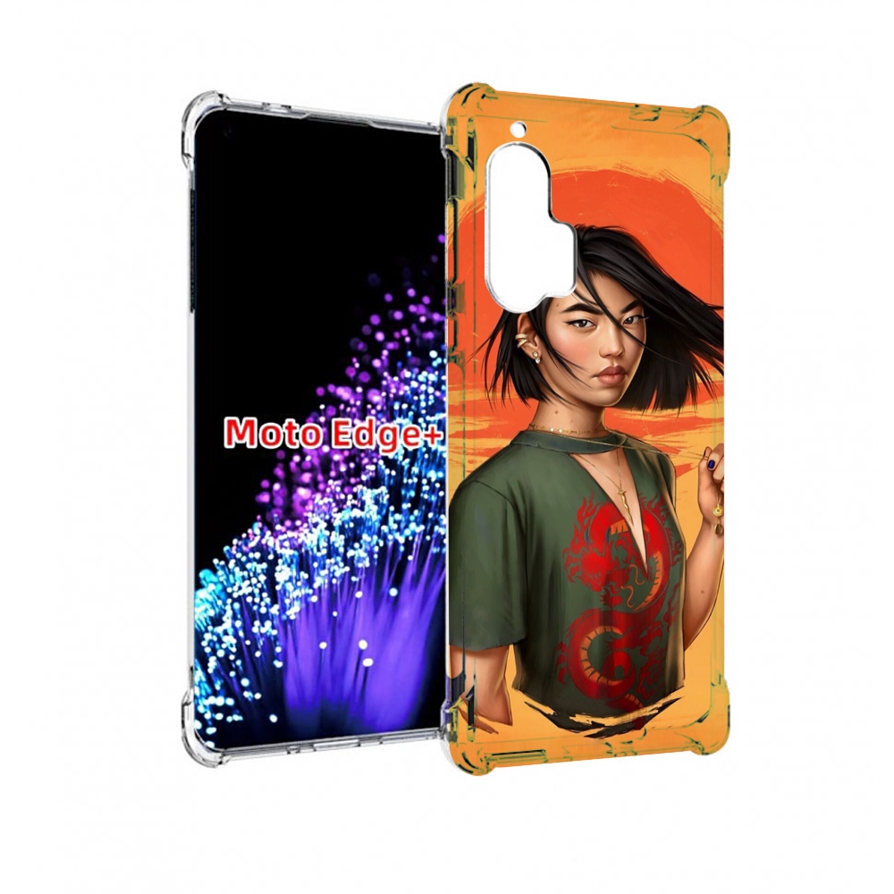 

Чехол MyPads девушка-в-оранжевом-фоне женский для Motorola Edge+ Plus, Прозрачный, Tocco