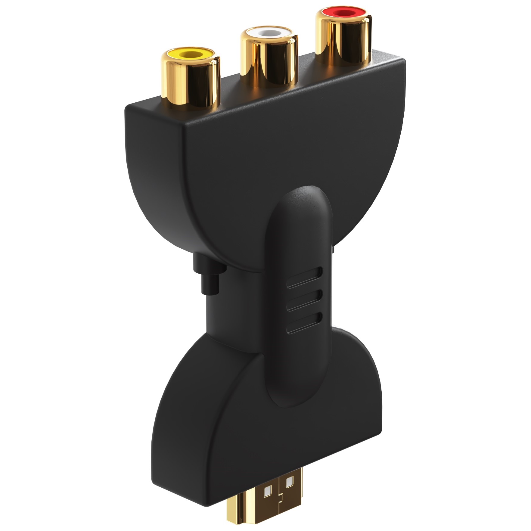 Адаптер-переходник GSMIN RT-74 3xRCA F - HDMI M Black