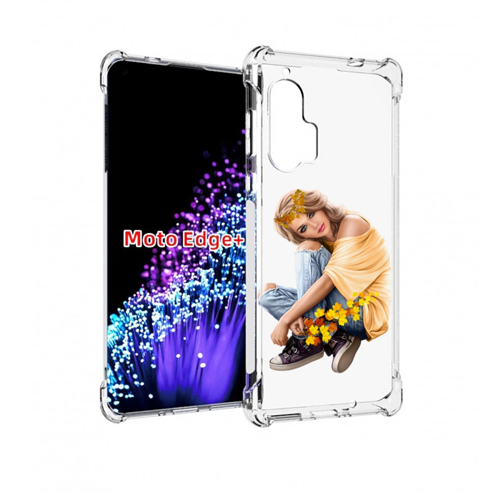

Чехол MyPads девушка-в-цветочками женский для Motorola Edge+ Plus, Прозрачный, Tocco