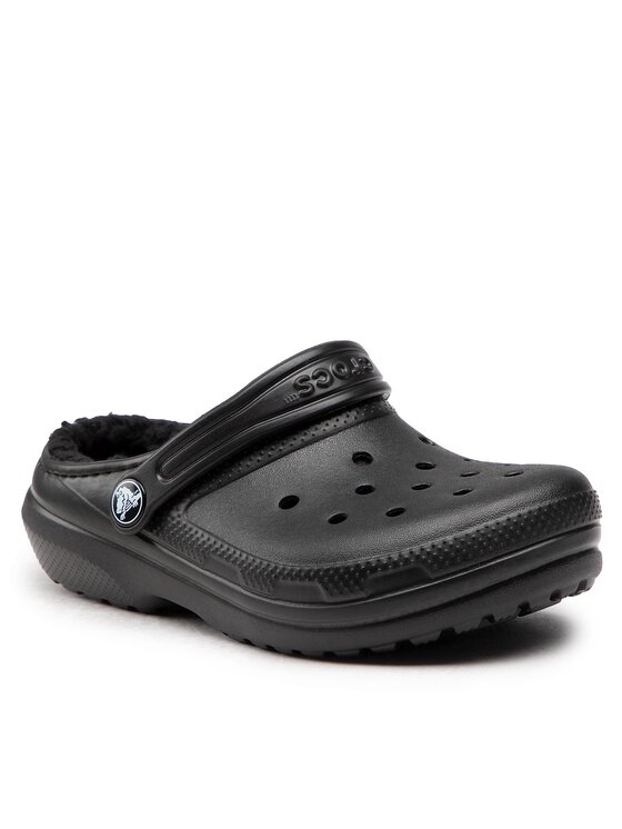 фото Сабо classic lined clog k 207010 crocs черный 37,5 eu