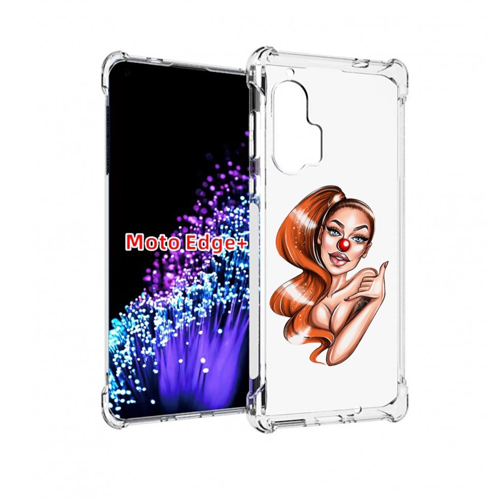 

Чехол MyPads девушка-клоун для Motorola Edge+ Plus, Прозрачный, Tocco