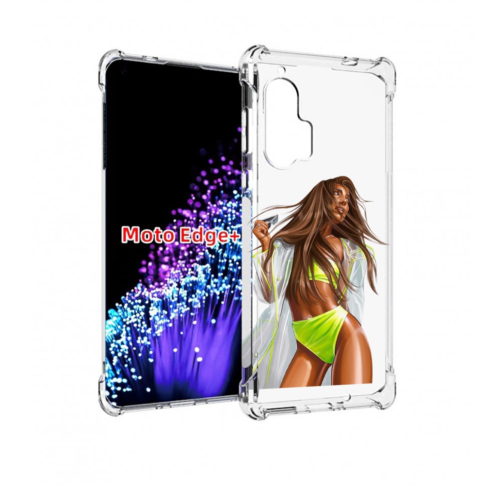 

Чехол MyPads девушка-модель-мулатка для Motorola Edge+ Plus, Прозрачный, Tocco