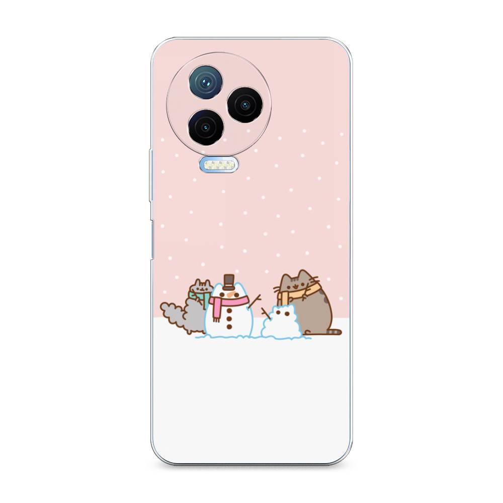 

Чехол на Infinix Note 12 Pro 4G/Note 12 2023 "Котики в снегу", Розовый;белый;серый, 3102250-5