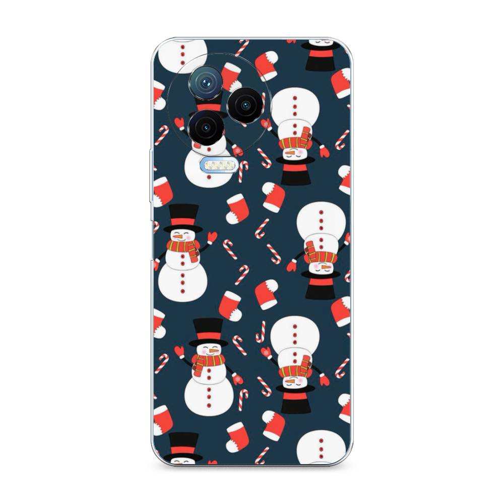 

Чехол на Infinix Note 12 Pro 4G/Note 12 2023 "Синие снеговики", Синий;белый;красный, 3102250-5
