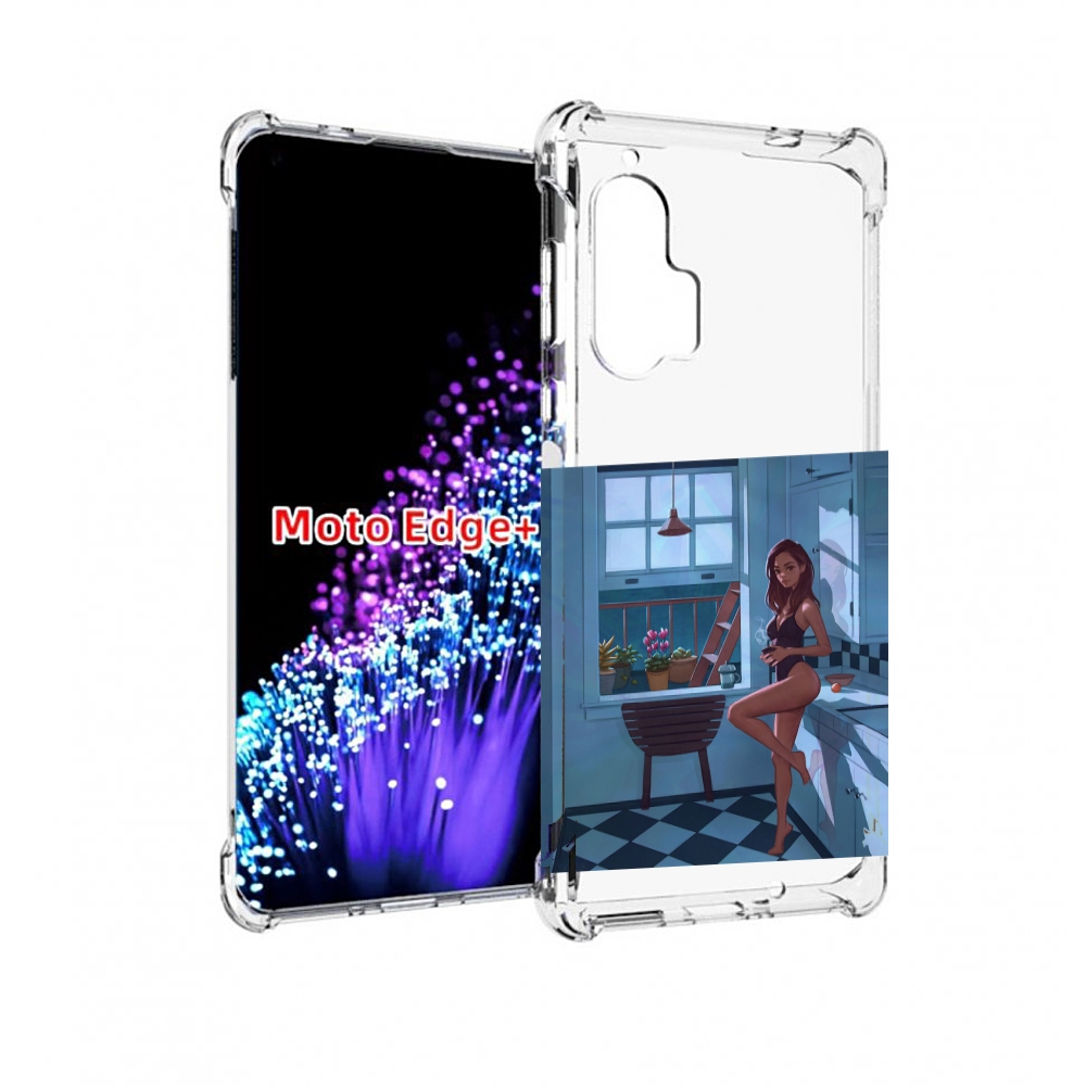 

Чехол MyPads девушка-на-кухне для Motorola Edge+ Plus, Прозрачный, Tocco