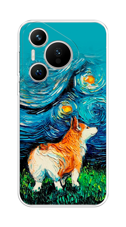 

Чехол на Huawei Pura 70 "Корги звёздная ночь", Коричневый;белый;зеленый, 6124050-1