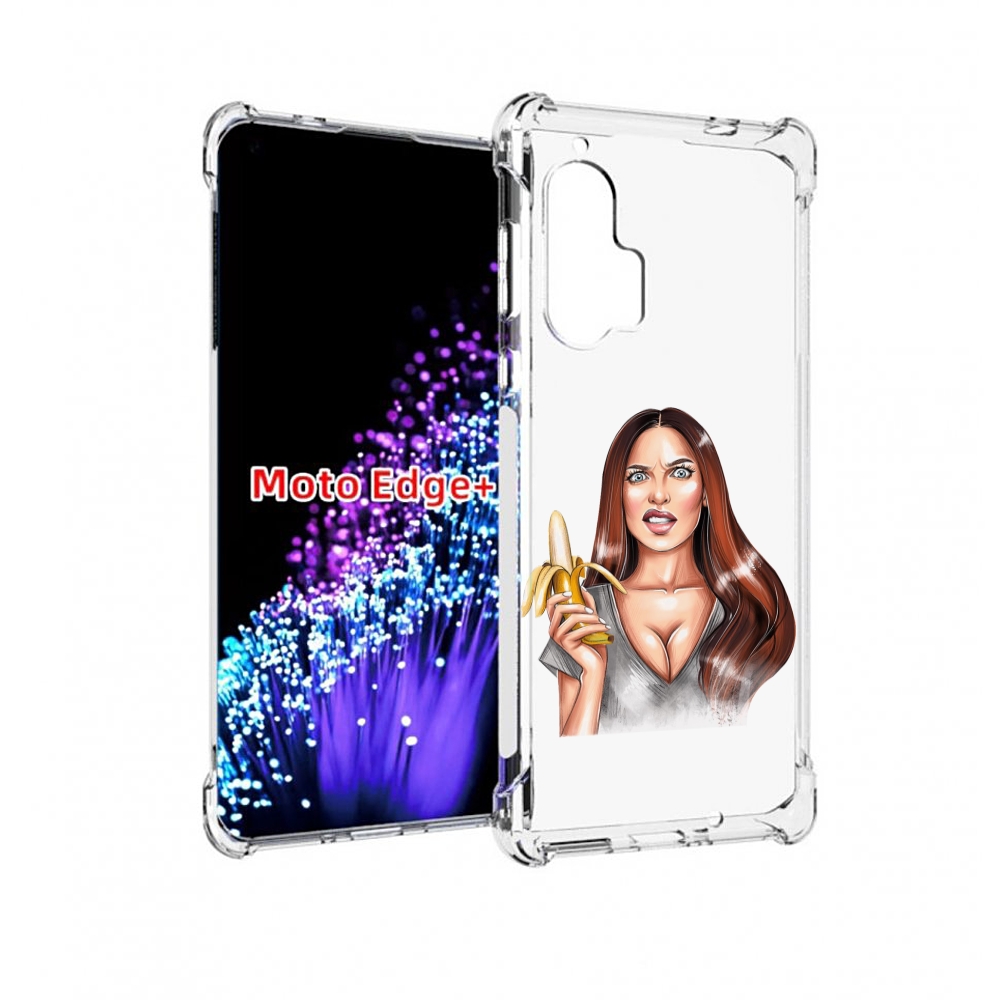 

Чехол MyPads девушка-с-бананом для Motorola Edge+ Plus, Прозрачный, Tocco
