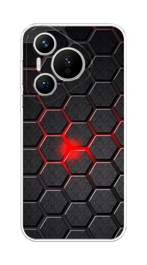 

Чехол на Huawei Pura 70 "Соты красные", Красный;черный;серый, 6124050-1