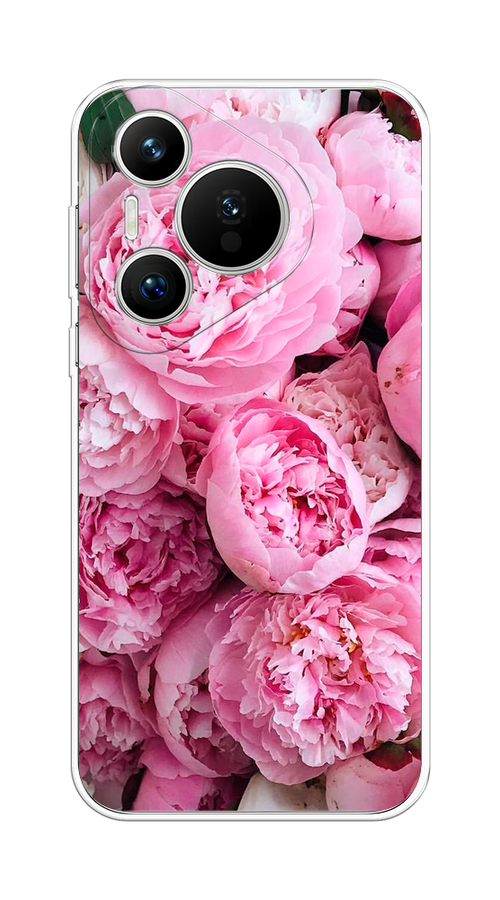 

Чехол на Huawei Pura 70 "Розовые пионы", Бежевый;розовый, 6124050-1